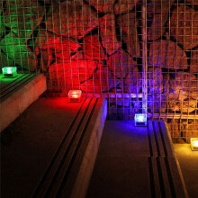 Outdoor Waterproof Solar Lights Led Ice Brick Lamp Stair Step Paver Lamp Yard Patio Lawn Garden Decoration Light C
