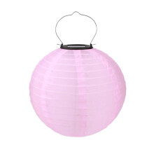 (Pink,20cm/7.87in)Lampe LED Tissu Solaire Fête Suspension Décoration Coloré Balcon Ornements Jardin