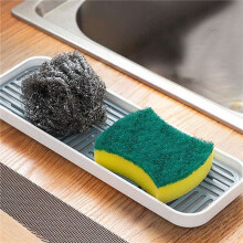 2X Sink Soap Rack Sponge Holder Cup Tableware Drain Tray Dish Washing Scrubber Kitchen Storage Trays Kitchen Organizer A