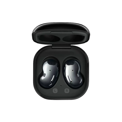Écouteurs Bluetooth noirs avec microphone, compatibles avec Buds Live.