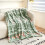 Queen Size 3D Fleece Blanket Grey Reindeer Snowflake Design 3