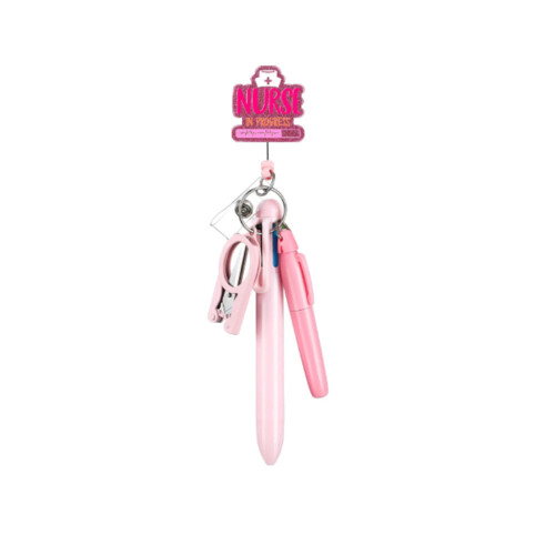 Nurse Accessories Set Retractable Badge Holder Pen Scissors