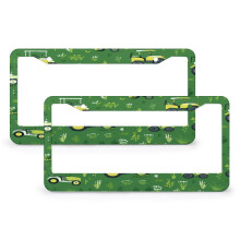 Green Tractor License Plate Frames Aluminum 2pcs