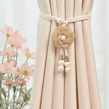 Brown Camellia Curtain Holders Adjustable Tiebacks for