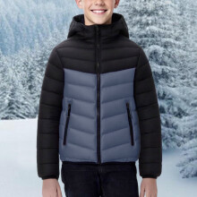 Lightweight Warm Hooded Puffer Coat for Kids 8-17 Years
