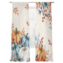 Pumpkin Sheer Curtains Linen Voile 52x96 Inch