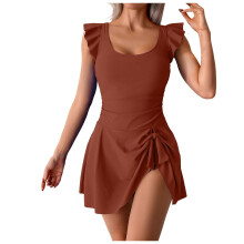 Women's one-piece tummy-control swimsuit with tie knot