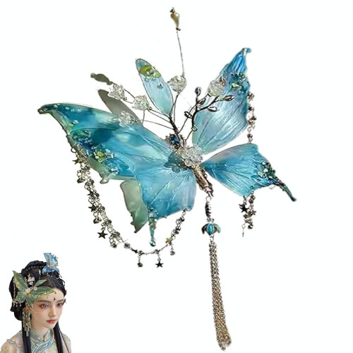 Butterfly Hair Claw Clip Beaded Design Large