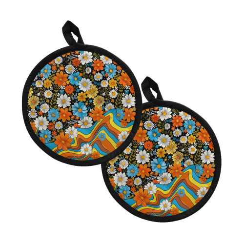Pot Holders Round Heat-Resistant 8 Inch 2 Pcs