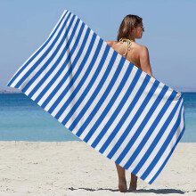 Beach Towel Oversized 40x80in Quick-Dry Striped