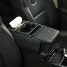 PU Leather Car Armrest Box Mat 5-in-1 Center Console Cover