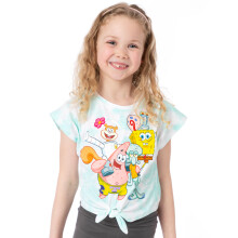 (5-6 Years) SpongeBob SquarePants Short Sleeved T-Shirt (Girls Blue)