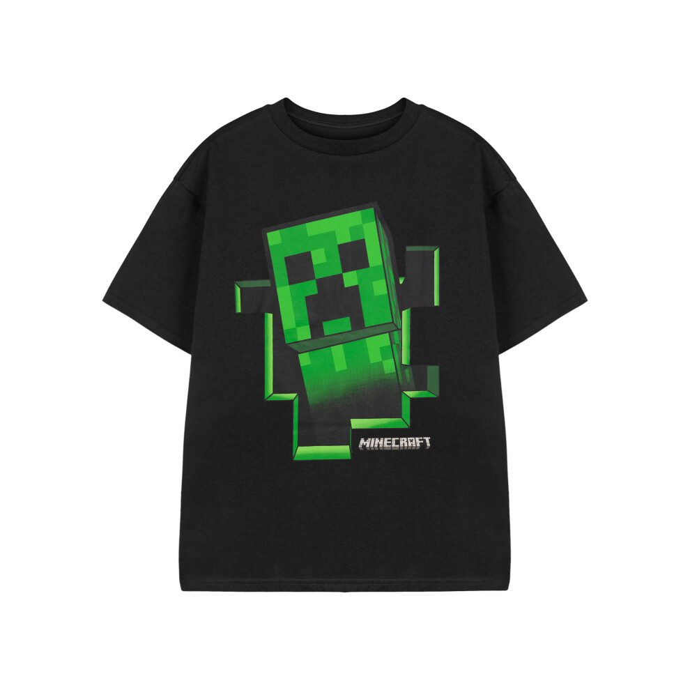 Minecraft (11-12 Years) Short Sleeved T-Shirt (Boys Black)