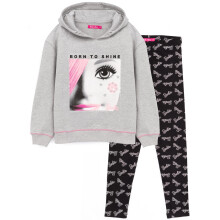 (9-10 Years) Barbie Hoodie and Legging Set (Girls Grey)