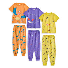 (4-5 Years) Pokemon Multi-Pack of 3 Short Sleeve Long Leg Pyjama Set (Boys Multicoloured)