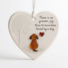Handmade Sea Glass Dog Ornament Holiday Tree Decor