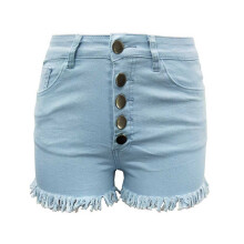 Women's Denim Shorts Light Blue High Waisted XL