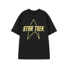(Large) Star Trek Short Sleeved T-Shirt (Mens Black)