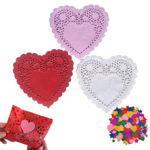 Heart Paper Doilies 6 inch 100 pcs food-safe