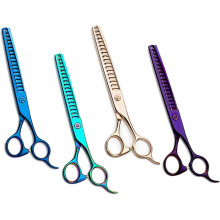 Curved Hair Cutting Shears for Dogs and Cats, 7 Inch