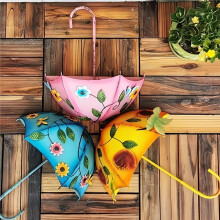 3pcs Farmhouse Umbrella-Shaped Wall-Mounted Flower Basket Metal Hanging Planter