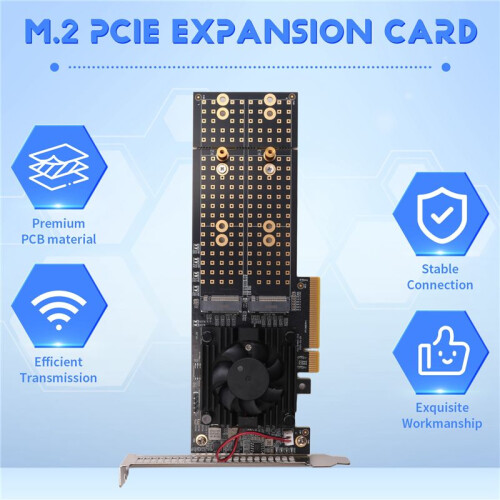 Scheda di Espansione PCIe M.2 Split-Free PLX8747 Modulo Integrato Supporta Quattro Slot SSD M.2 A Mezza Altezza/Altezza Intera 2