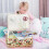 Sewing Basket Box with Removable Tray Rose Floral Print 6