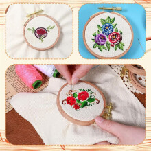 3 Pack 3 Inch Embroidery Hoop Small Embroidery Hoop Made of Beech Wood, Embroidery Frames for Wooden Rings Crafts