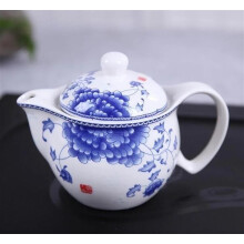 Chinese Porcelain Tea Pot with Belt Filter, Double Teapot
