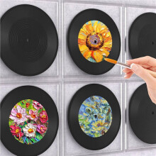24PCS 12 Inch Blank Vinyl Records, Fake Record Vintage Decoration, Faux Blank Vinyl Records for Wall Aesthetic