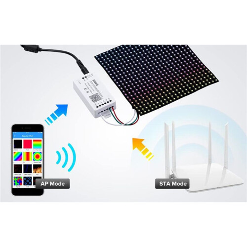 10X SP801E Wifi Art-Net LED Controller LED Matrix Panel Modul WS2812B WS2811 Light Strip Wireless Control DC5-24V