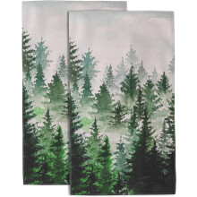 Hand Towel Foggy Forest Set of 2 14 x 28 in