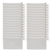 30 Pcs Sublimation Blanks Makeup Bags Bulk,Canvas White Bag,Polyester Tote Bags for Sublimation DIY