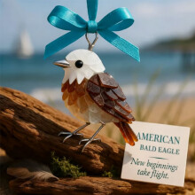 Handmade 2D Sea Glass Bird Ornament 2.133.15 in
