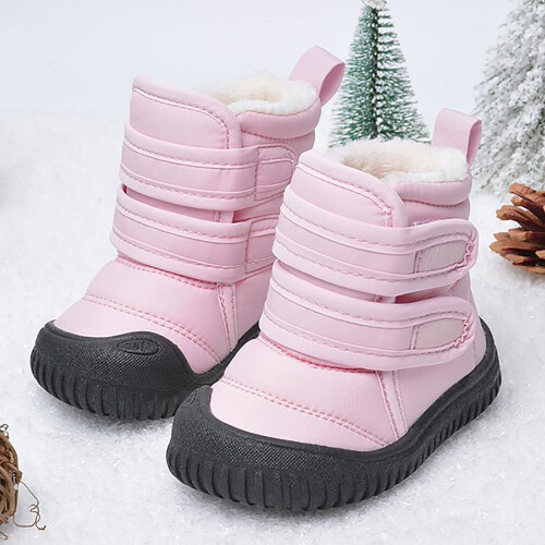 Toddler Snow Boots Hook-and-Loop Low-Cut Cloth Winter Shoes 1