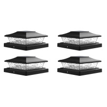 Solar Post Cap Lights Zewnętrzny Taras Ogrodzenie Post Light dla 5,5x5,5 3,5x3,5 Drewniane Słupki Winylowe Patio Garden Decor 4 Szt.
