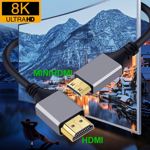miniHDMI Cable v2.1 1m 2m 3m 5m 48Gbps 8K@60Hz 1