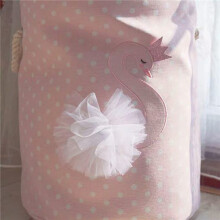 2X Panier une Linge Sale Cygne Rose Panier de Rangement avec Paniers de Rangement pour les Livres de Jouet D35XH40Cm Modèle de Cygne