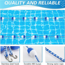 2pcs 16ft Pool Rope Floats to Divide Pool - Pool Safety Rope with Floats - Pool Divider Rope for Shallow Deep End