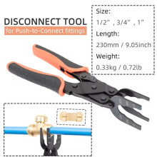 2X Push-Fit Koppla Bort Tong Tool för Att Enkelt Ta Bort Push-To-Connect-Kopplingar (1/2 Tum, 3/4 Tum, 1 Tum), Multi-Sized Removal Tool