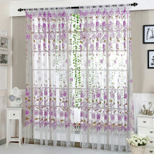 Peony Floral Sheer Curtain Purple 37.4 x 77.1 in 1 Pack