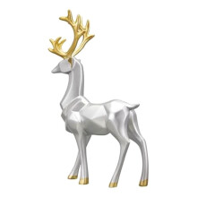 Decorative Gift 2PCS Deer Sculpture 3D Geometric Deer Ornaments Used to Set Off the Festive Atmosphere Decoration