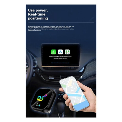 2in1 Wireless Carplay Adapter Android AUTO AI Box Location Finder Function Bluetooth5.0+WiFi Wired to Wireless Carplay A