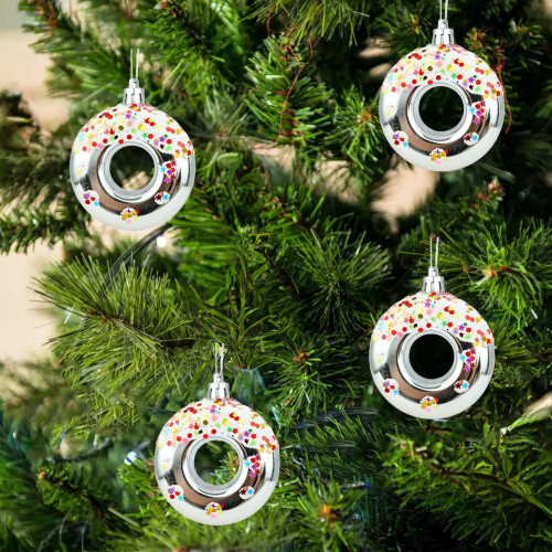 Plastic Star Tree Topper with Donut Candy Ornament 1 Piece