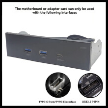 USB Front Panel for PC 2 Port USB 3.2 GEN1 5Gbps + 1 Port TYPE-C 10Gbps/20Gbps Hub for Desktop 5.25inch Floppy Drive Bay