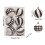 Christmas Ball Ornaments White Black Plastic 6 pcs 3