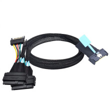 Slimline SAS MCIO 8i 74P to Dual SFF 8639 with 15P Male Power Data Cable for Server Adapter Cable 0.8m