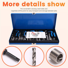 131PC SAE Thread Repair Kit HSS Drill Kit Standard, 1/4Inch 5/16Inch 3/8Inch 7/16Inch 1/2Inch