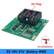 10X 5S 18V 21V 20A Li-Ion Litiumbatteri BMS 18650 Batteri Skruvmejsel Shura Laddare Skyddskort Passar Turmera