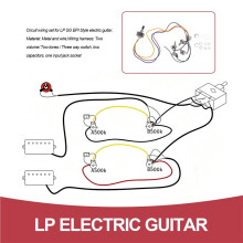 Lp Electric Guitar Pickups Wiring Harness Kit 2T2V 500K Pots 3 Way With Jack For Dual Humbucker Les Pual Style Guitar Replacements,